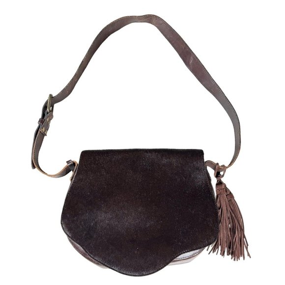 Patricia Nash Cavalino Rioja Calf‎ Hair & Italy Leather Flap Crossbody Bag - Picture 1 of 16